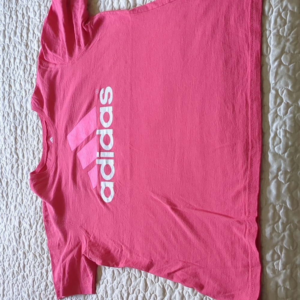Adidas Womans large Pink sport Tshirt